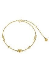 felicitous itsy-bitsy real gold heart infinity kids bracelet